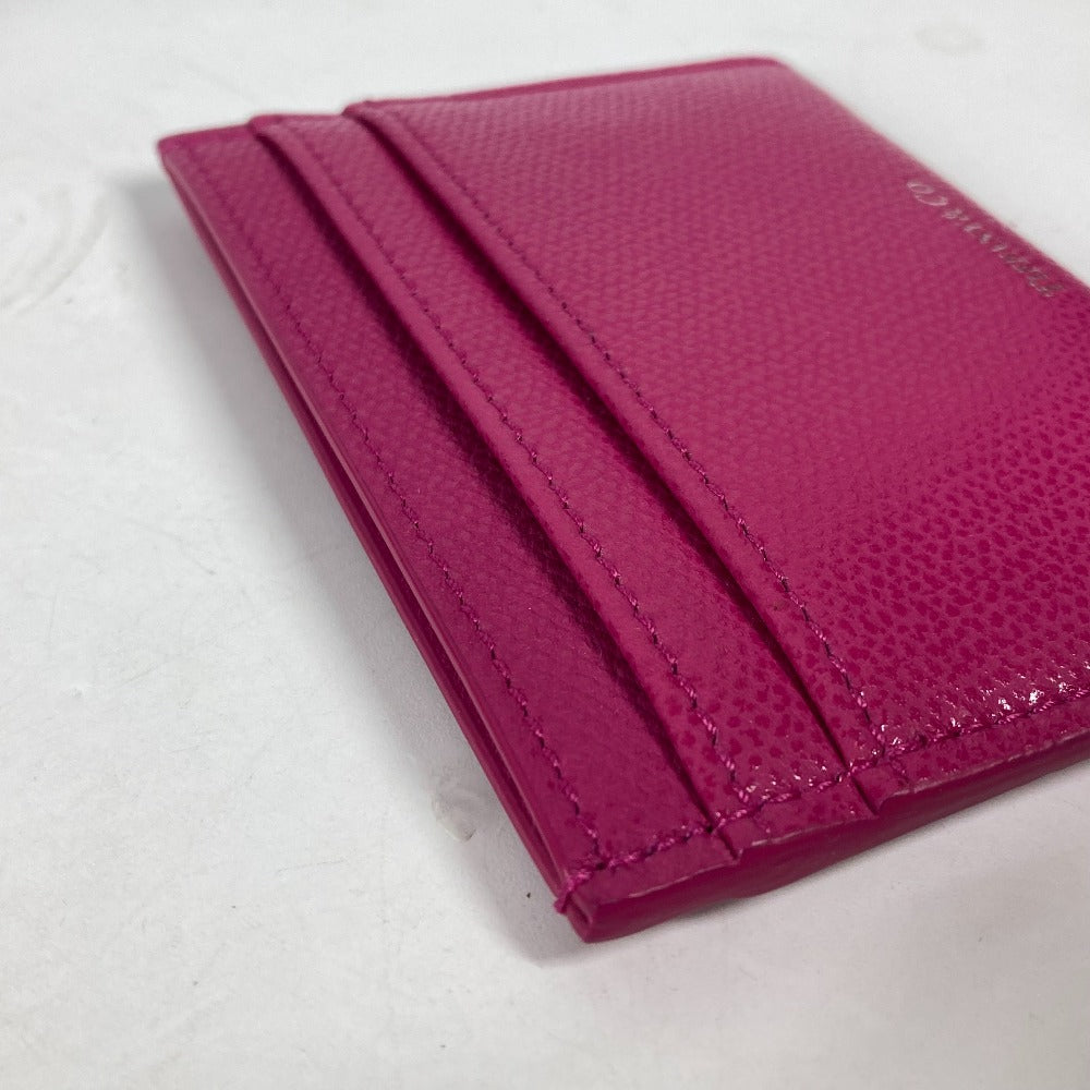 TIFFANY&Co. Card Case leather pink logo Women Used Authentic