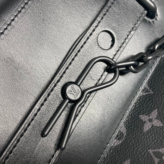 LOUIS VUITTON Handbag M44731 Monogram Eclipse Canvas black Monogram Eclipse Steamer PM mens Used Authentic