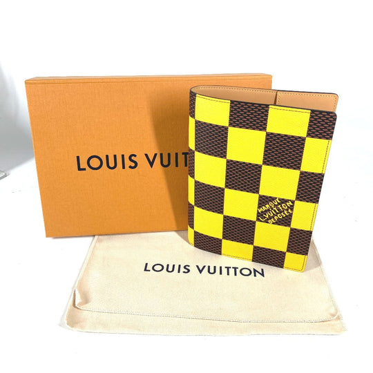 LOUIS VUITTON Note cover GI1035 Damier canvas yellow Damier Pop Notebook cover mens(Unisex) Used Authentic