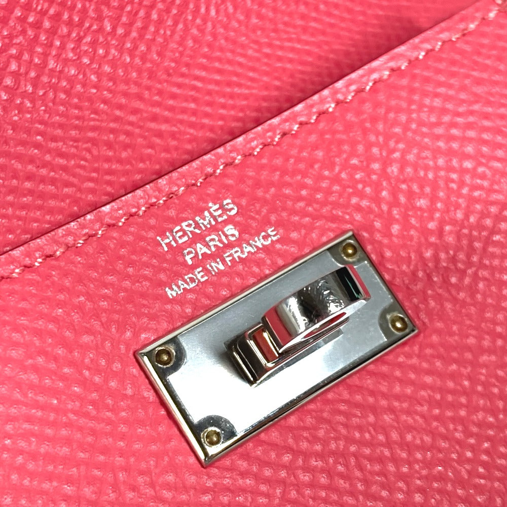 HERMES Coin case Epsom pink Coin Pocket Kelly pocket compact Women Used Authentic