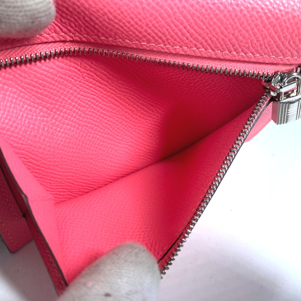 HERMES Coin case Epsom pink Coin Pocket Kelly pocket compact Women Used Authentic