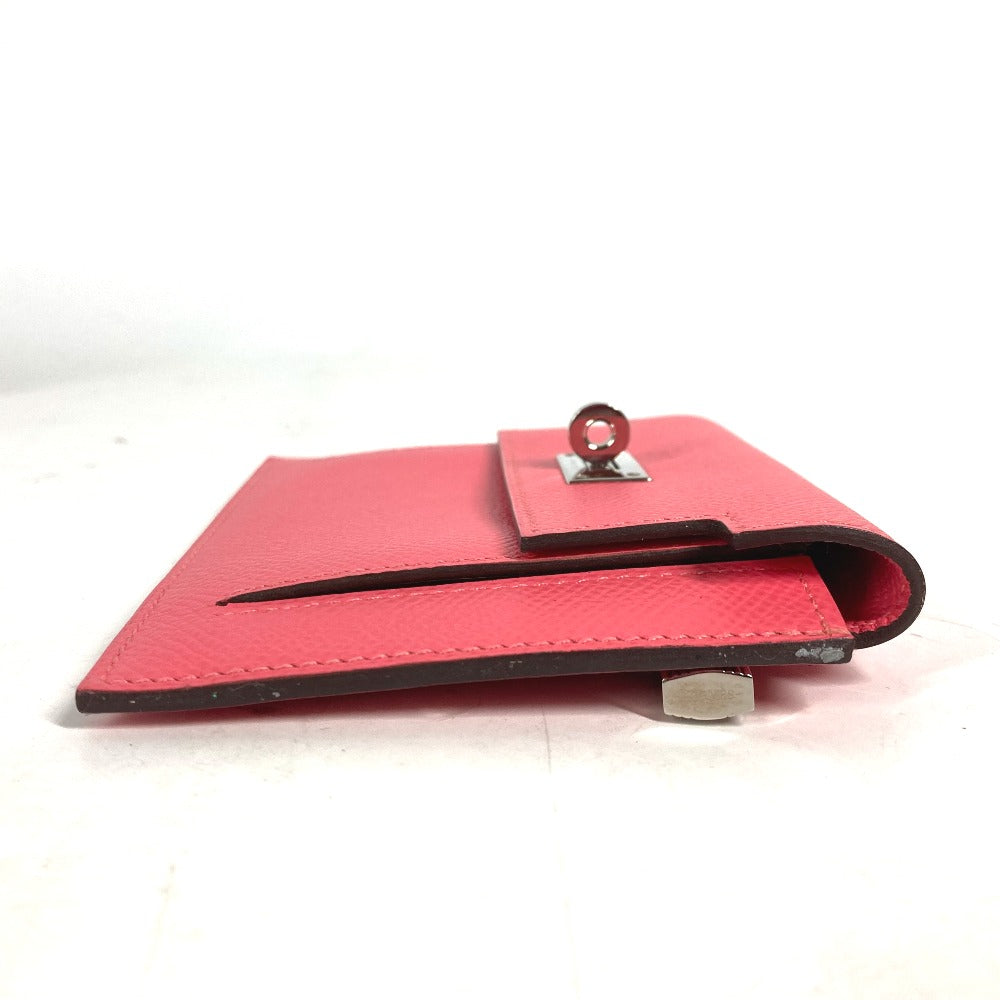 HERMES Coin case Epsom pink Coin Pocket Kelly pocket compact Women Used Authentic