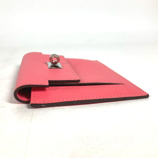 HERMES Coin case Epsom pink Coin Pocket Kelly pocket compact Women Used Authentic