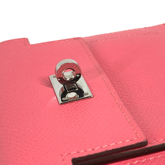 HERMES Coin case Epsom pink Coin Pocket Kelly pocket compact Women Used Authentic