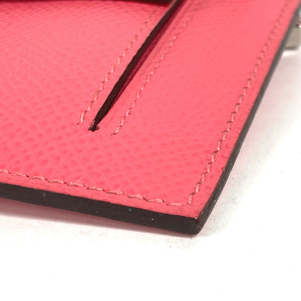 HERMES Coin case Epsom pink Coin Pocket Kelly pocket compact Women Used Authentic