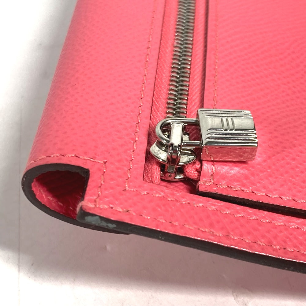 HERMES Coin case Epsom pink Coin Pocket Kelly pocket compact Women Used Authentic