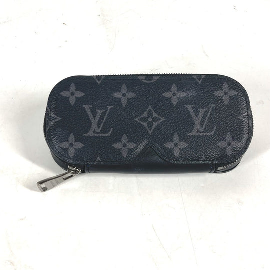 LOUIS VUITTON glasses case GI0654 Monogram Eclipse Canvas black Monogram Eclipse Etui Lunet GM mens Used Authentic