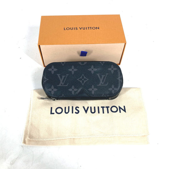 LOUIS VUITTON glasses case GI0654 Monogram Eclipse Canvas black Monogram Eclipse Etui Lunet GM mens Used Authentic