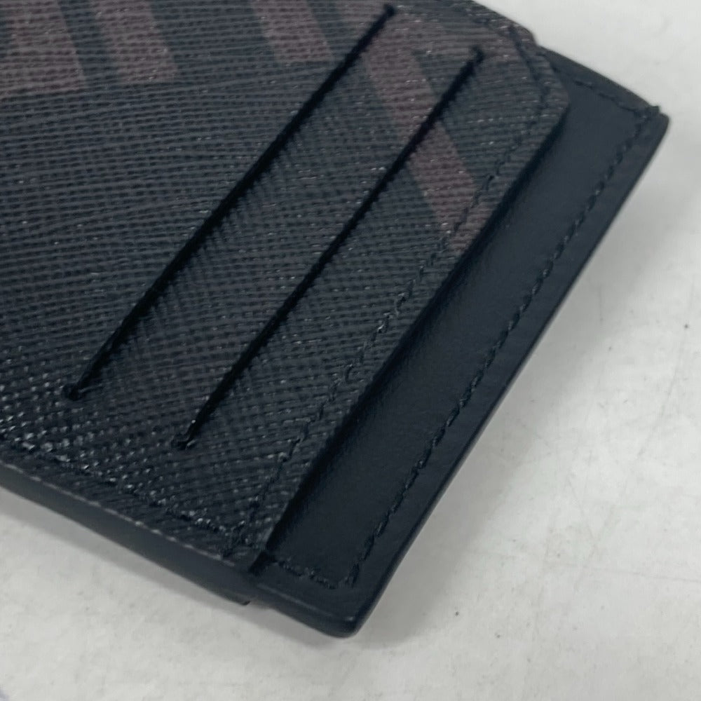 Dunhill Card Case leather black logo mens Used Authentic