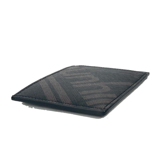 Dunhill Card Case leather black logo mens Used Authentic