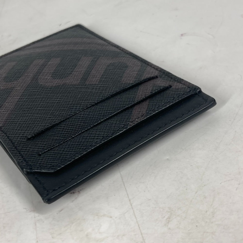 Dunhill Card Case leather black logo mens Used Authentic
