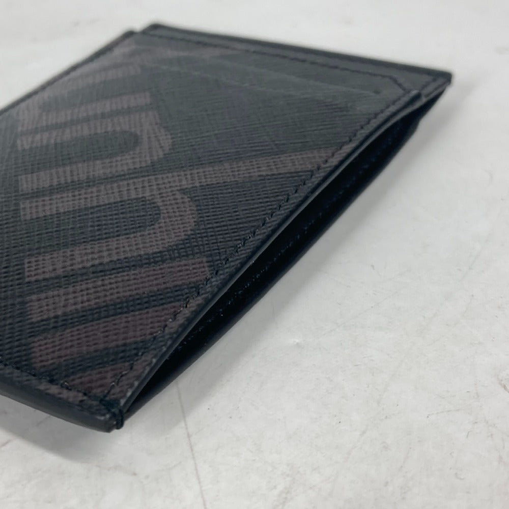 Dunhill Card Case leather black logo mens Used Authentic