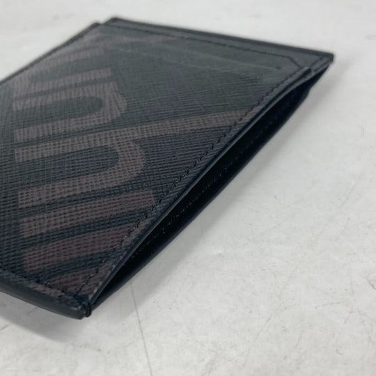 Dunhill Card Case leather black logo mens Used Authentic