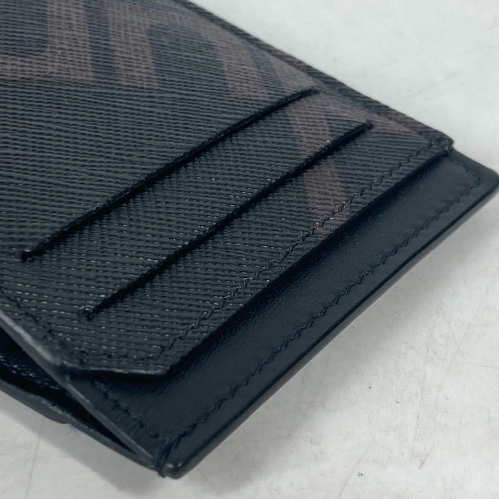 Dunhill Card Case leather black logo mens Used Authentic