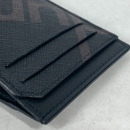 Dunhill Card Case leather black logo mens Used Authentic