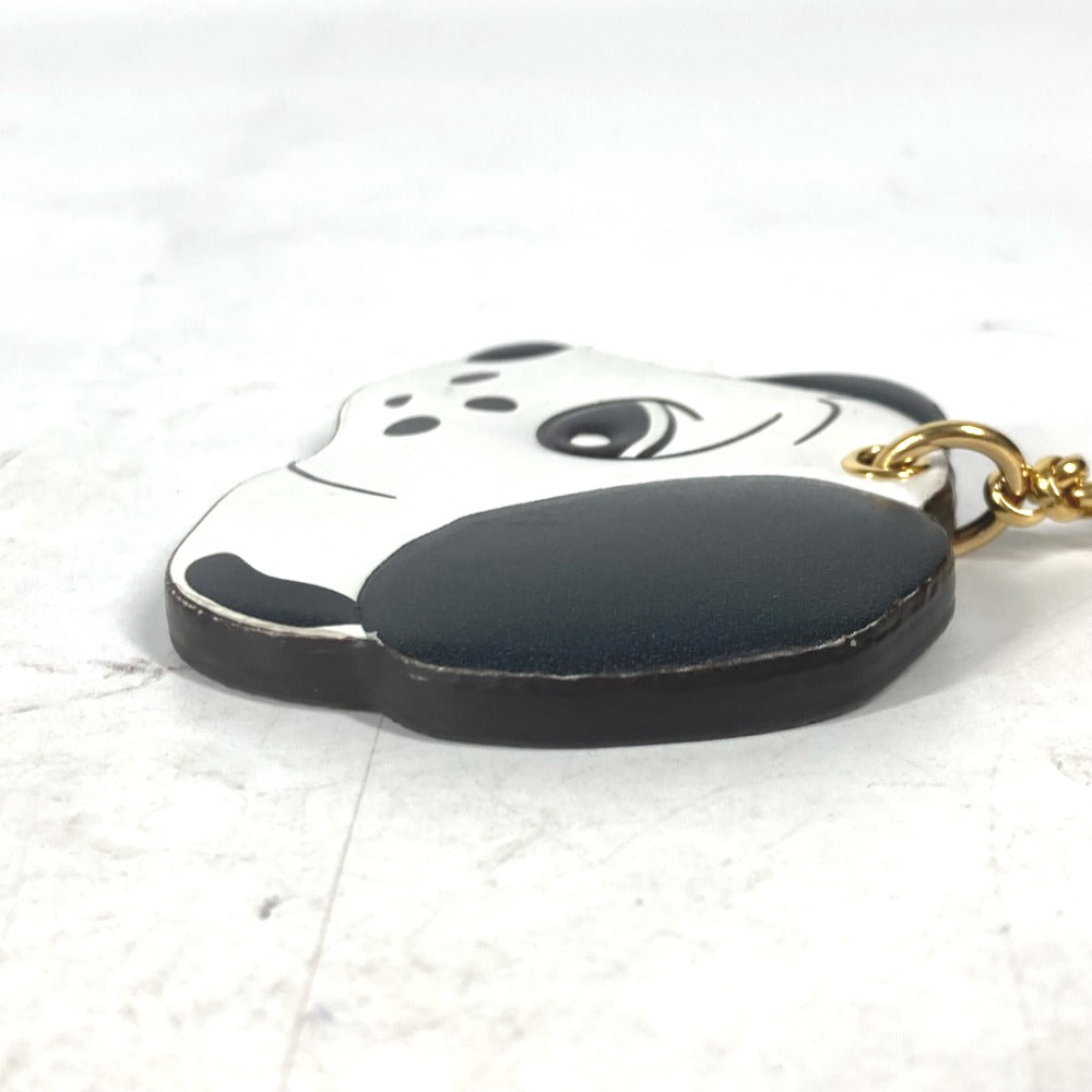 LOUIS VUITTON key ring M01967 leather white Dog Dalmatian Animogram Dog Keychain