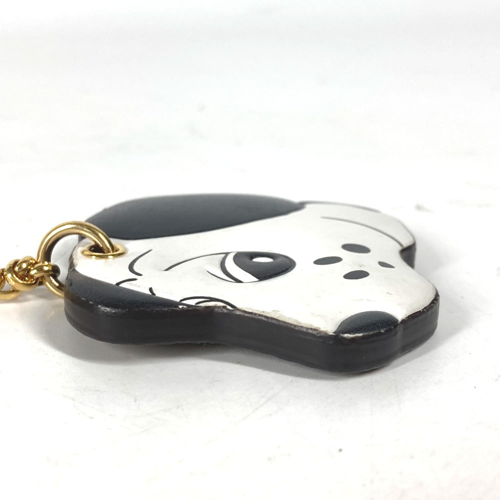 LOUIS VUITTON key ring M01967 leather white Dog Dalmatian Animogram Dog Keychain