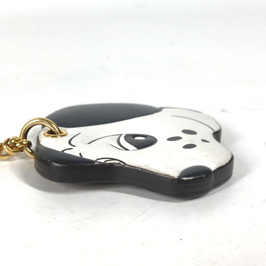 LOUIS VUITTON key ring M01967 leather white Dog Dalmatian Animogram Dog Keychain