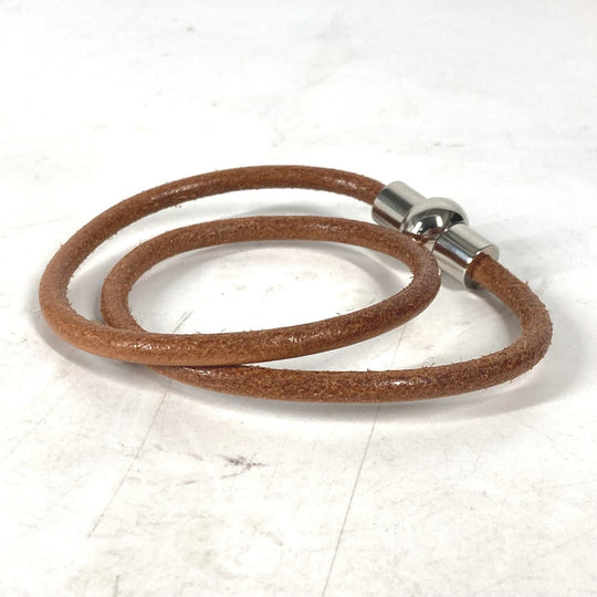 HERMES choker leather Brown