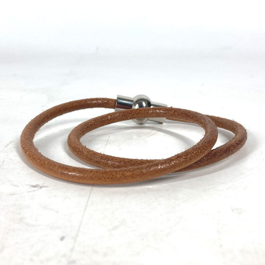 HERMES choker leather Brown