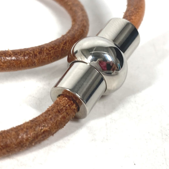 HERMES choker leather Brown