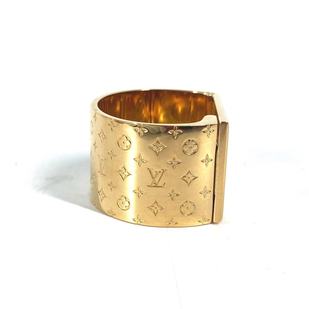 LOUIS VUITTON Scarf ring M00226 metal gold Monogram Textile Brooch Nanogram