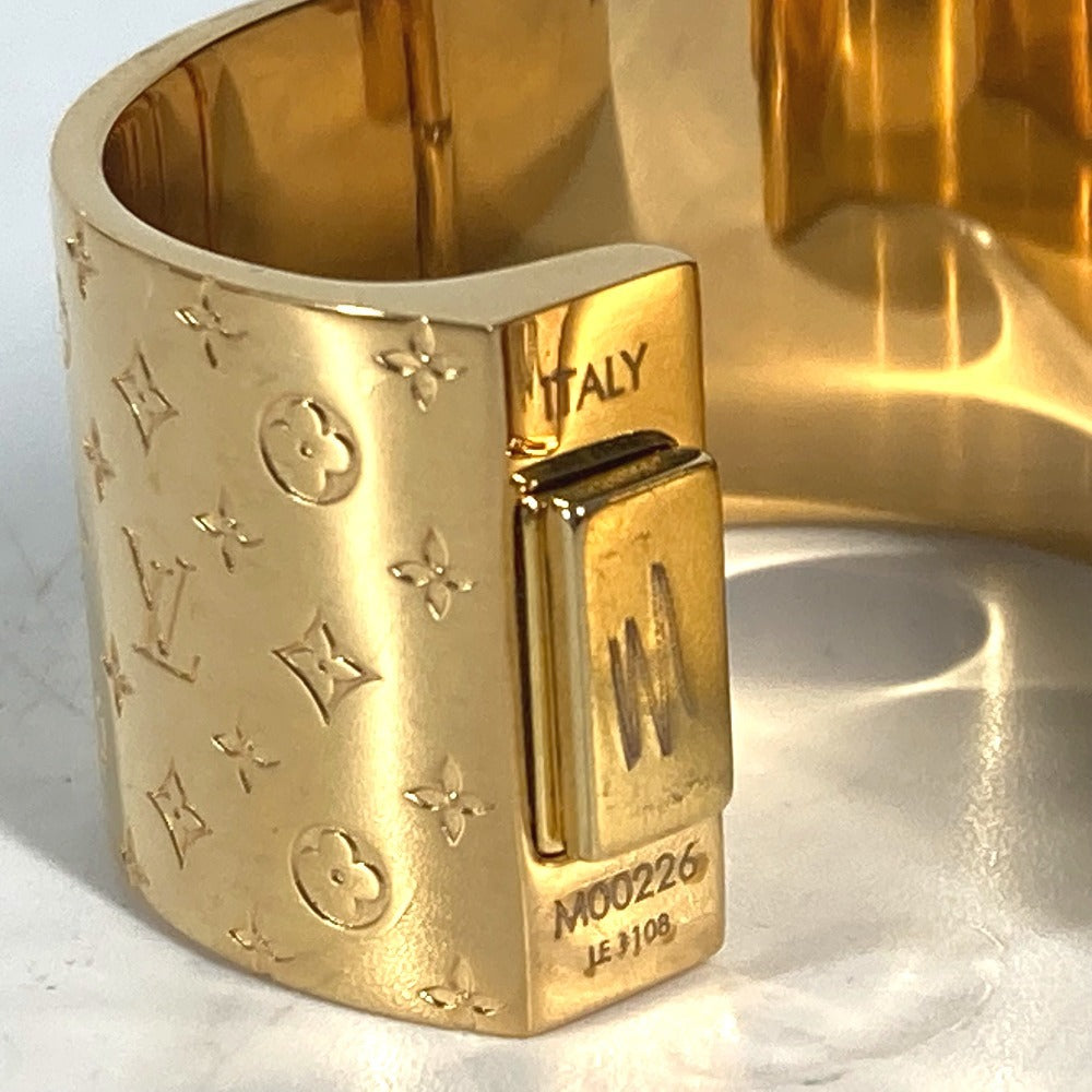 LOUIS VUITTON Scarf ring M00226 metal gold Monogram Textile Brooch Nanogram