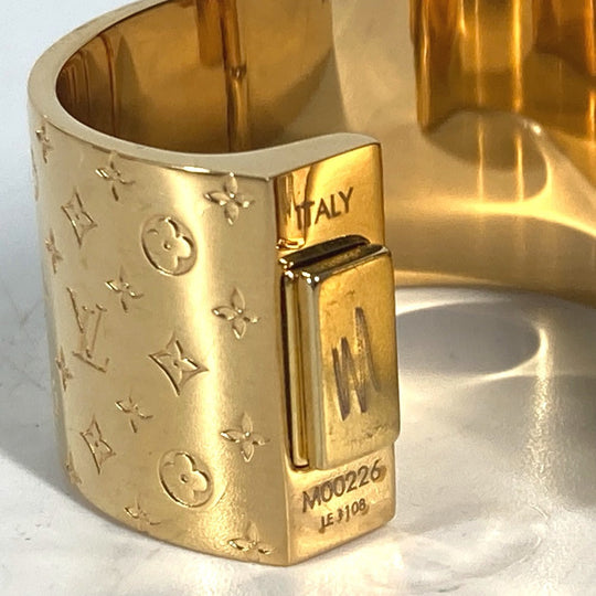 LOUIS VUITTON Scarf ring M00226 metal gold Monogram Textile Brooch Nanogram