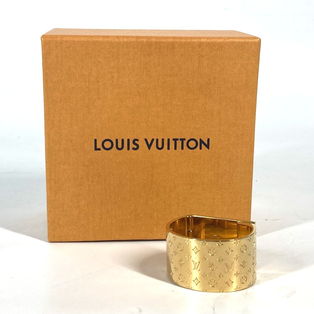 LOUIS VUITTON Scarf ring M00226 metal gold Monogram Textile Brooch Nanogram