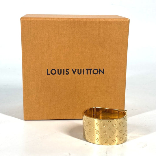 LOUIS VUITTON Scarf ring M00226 metal gold Monogram Textile Brooch Nanogram