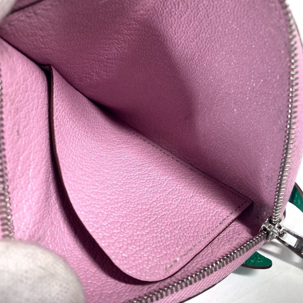 HERMES Coin case Shave pink Paddock Cheval Horse Women Used Authentic