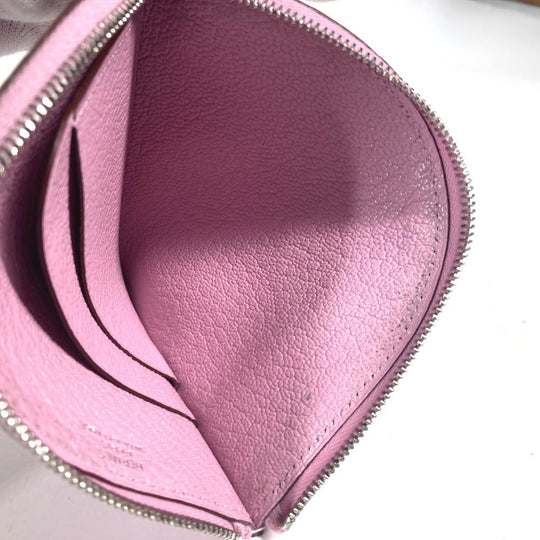 HERMES Coin case Shave pink Paddock Cheval Horse Women Used Authentic