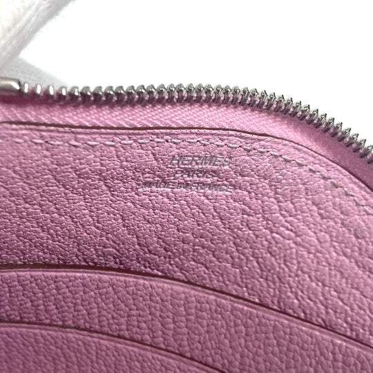 HERMES Coin case Shave pink Paddock Cheval Horse Women Used Authentic