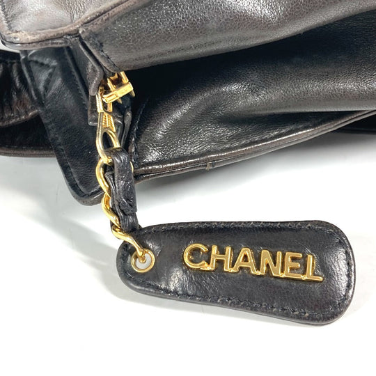 CHANEL Shoulder Bag lambskin black vintage CC COCO Mark logo