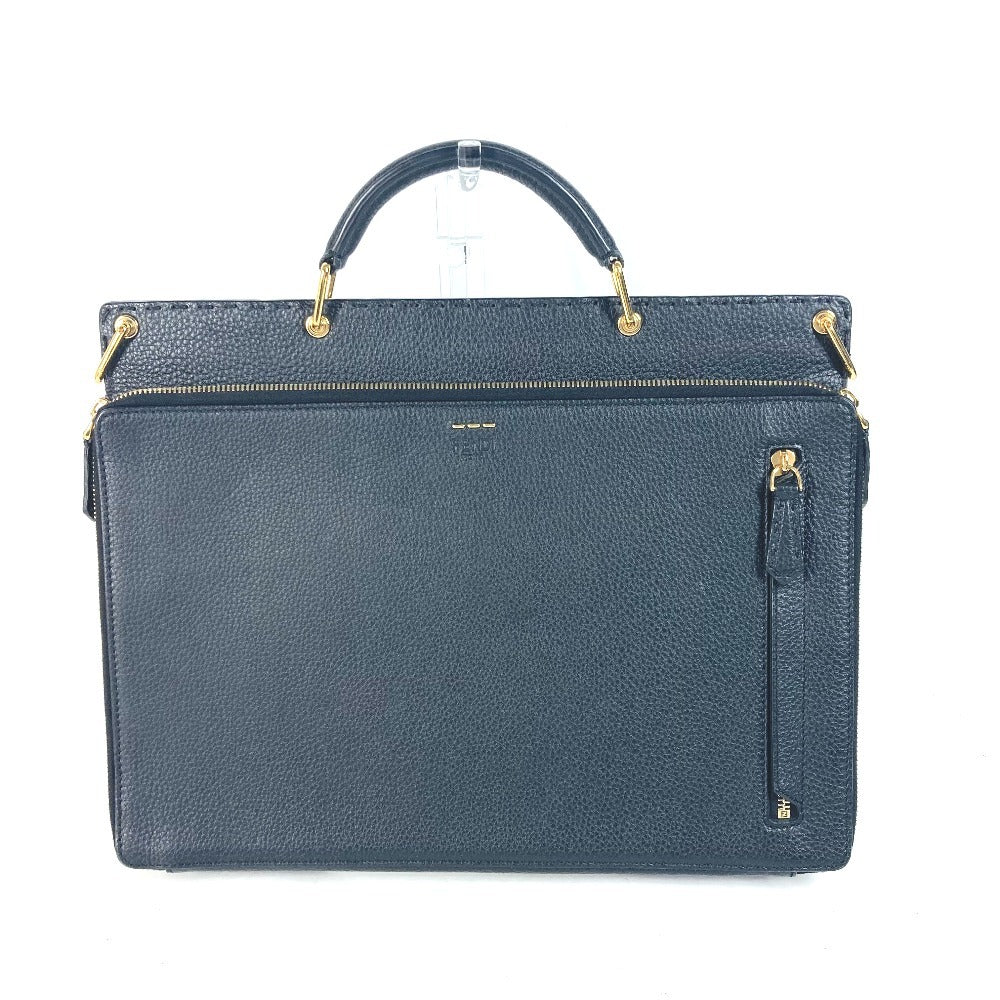 FENDI Business bag 7VA462 leather black Bag Handbag Tote Bag Briefcase Double Face