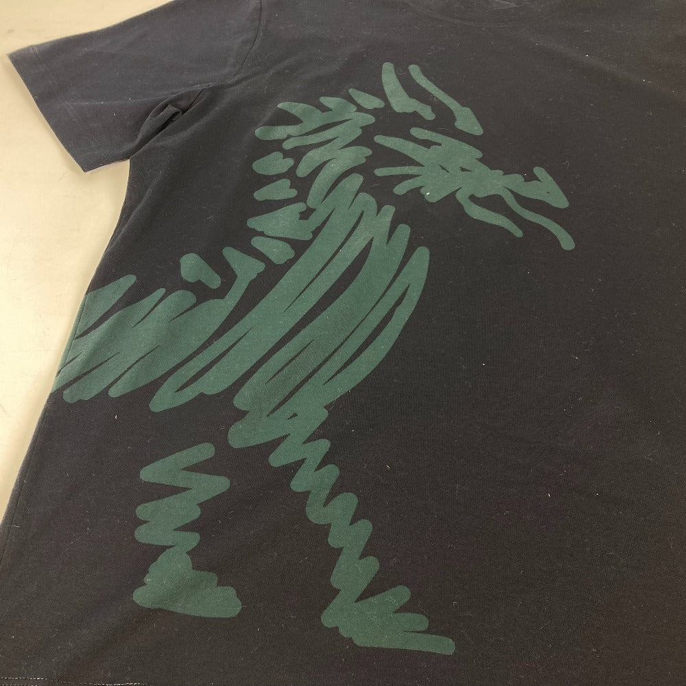 HERMES Short sleeve T-shirt cotton Navy Dragon mens(Unisex) L Used Authentic