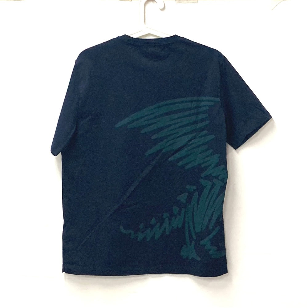 HERMES Short sleeve T-shirt cotton Navy Dragon mens(Unisex) L Used Authentic