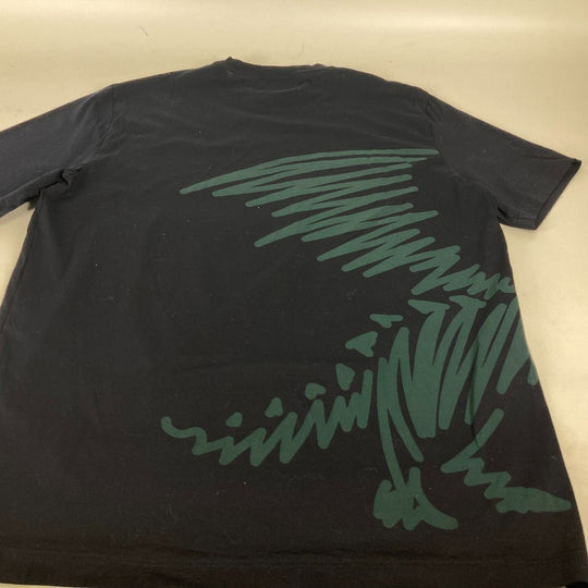 HERMES Short sleeve T-shirt cotton Navy Dragon mens(Unisex) L Used Authentic