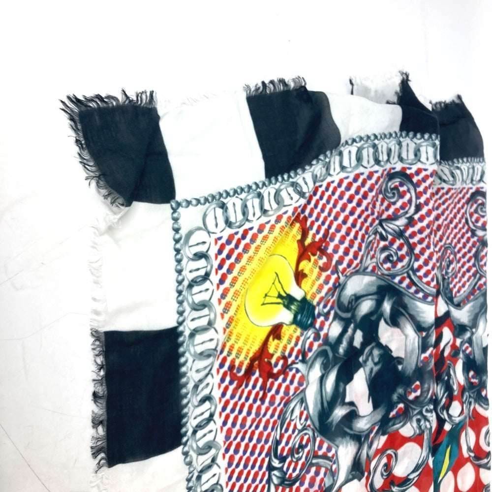Christian Louboutin shawl Cashmere, Modal multicolor fringe Overall handle unisex(Unisex) Used Authentic