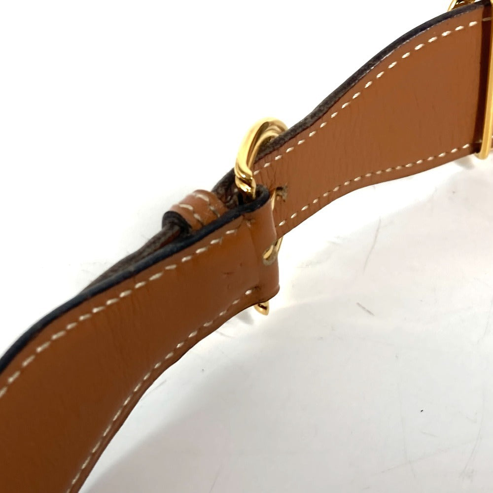 HERMES belt leather Brown vintage buckle Women 70 Used Authentic