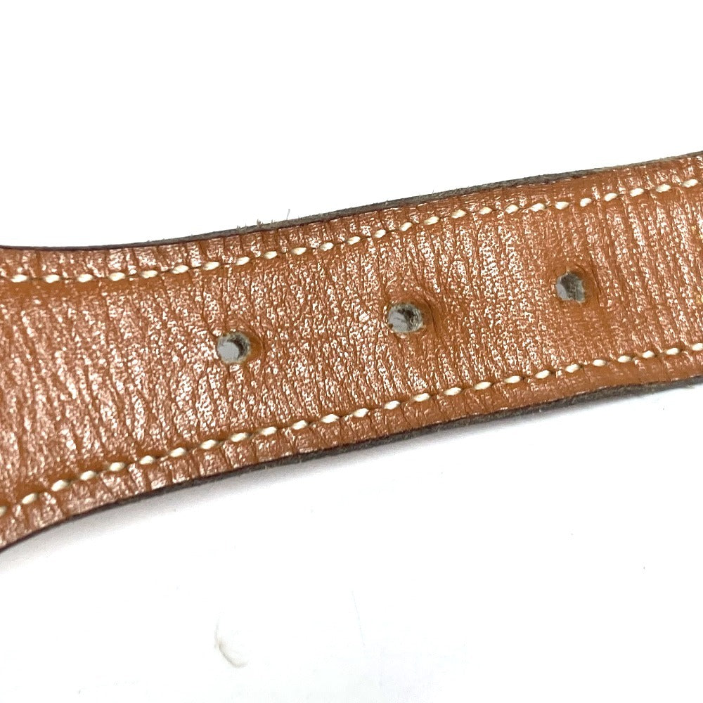 HERMES belt leather Brown vintage buckle Women 70 Used Authentic