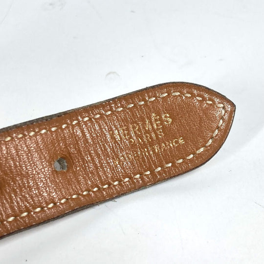 HERMES belt leather Brown vintage buckle Women 70 Used Authentic