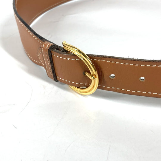 HERMES belt leather Brown vintage buckle Women 70 Used Authentic