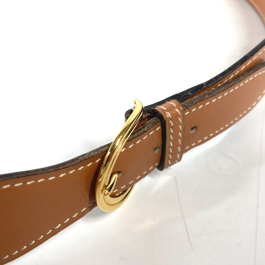 HERMES belt leather Brown vintage buckle Women 70 Used Authentic