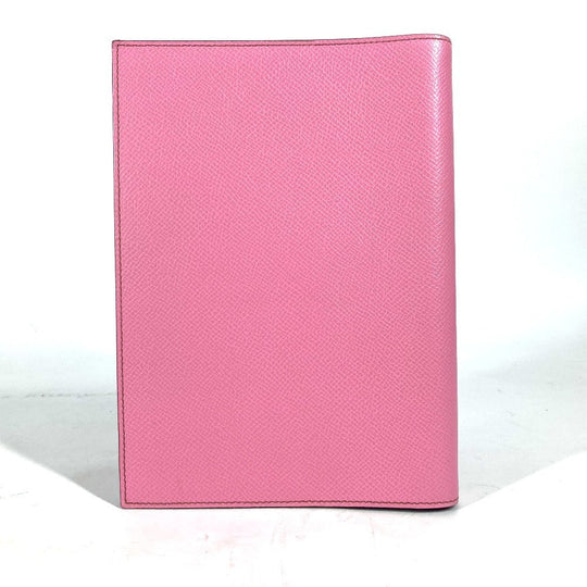 HERMES Notebook cover Epsom pink Agenda Globetrotter Women Used Authentic
