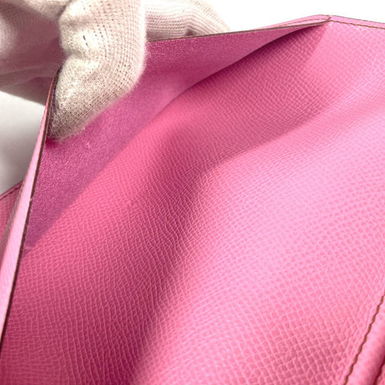 HERMES Notebook cover Epsom pink Agenda Globetrotter Women Used Authentic