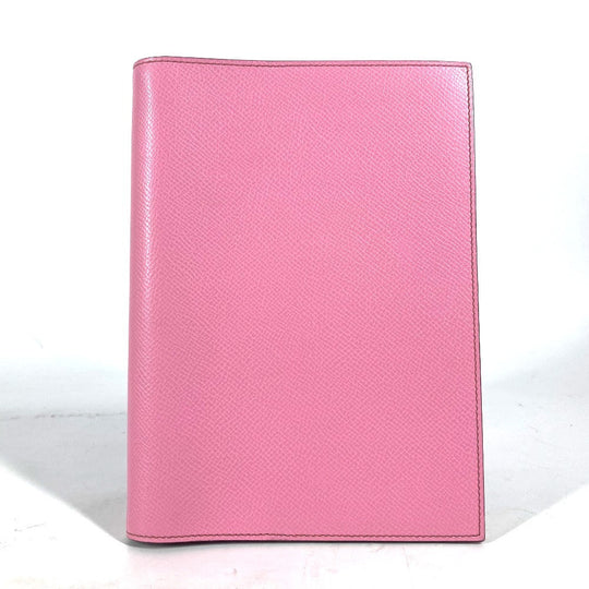 HERMES Notebook cover Epsom pink Agenda Globetrotter Women Used Authentic