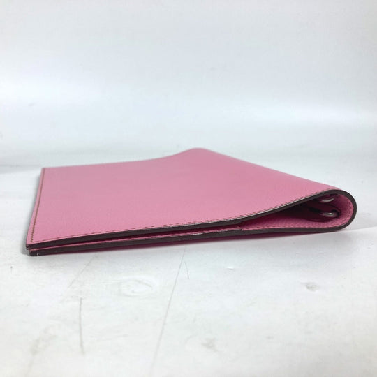 HERMES Notebook cover Epsom pink Agenda Globetrotter Women Used Authentic