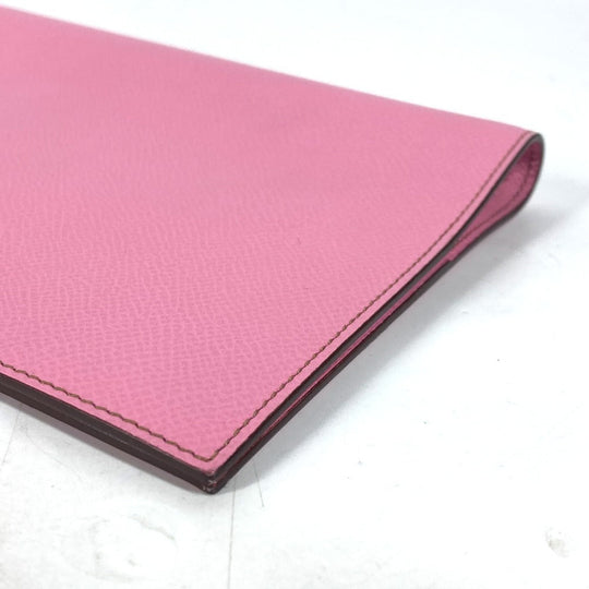 HERMES Notebook cover Epsom pink Agenda Globetrotter Women Used Authentic