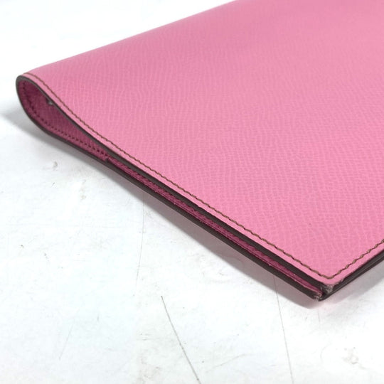 HERMES Notebook cover Epsom pink Agenda Globetrotter Women Used Authentic